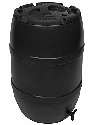 120L Black Standard Water Butt, Rain Barrel Water Collection, Including Lockable Lid and Easy Twist Tap (Stand Not Included)
