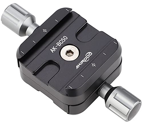 Bidirectional Clamps,Quick Release Pate,50mm Double Duplex Clamp Set for RRS,Wimberley, Jobu Design, Arca Swiss, Kirk Enterprises, Markins Quick Release Plates