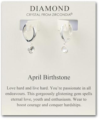 Philip Jones April Birthstone Hoop Earrings Created with Diamond Zircondia® Crystals