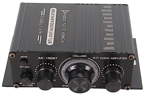 Bewinner AK-160BT Amplificatore di Potenza Bluetooth 5.0, Amplificatore Audio Digitale Stereo a 2 Canali da 12V, 40W per Casa Auto e Home Theater