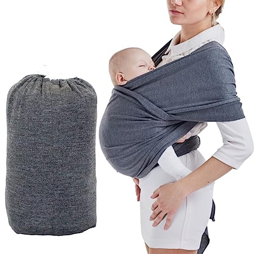 Baby Tragetuch Neugeborene, Alles in 1 Dehnbaren Babytragetuch Babytrage Neugeborene ab Geburt bis 15kg Baby Wrapping Carrier Wrap Verstellbar Atmungsaktiv für Neugeborene & Babys Kleinkinder