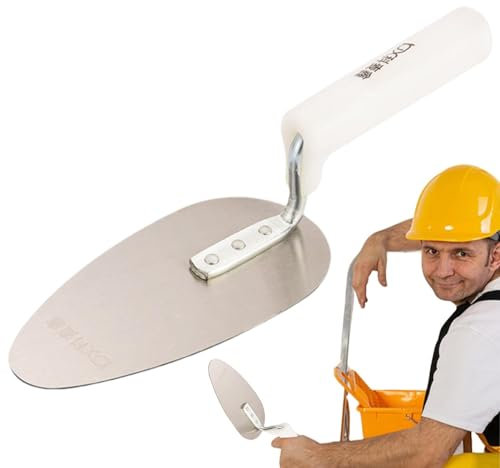 Ziegelkelle - Edelstahl Betonveredelungspuffel - Fugenkelle mit ergonomischem Griff, Mauerwerkwerkzeuge für den Bau, Fugenputzböden