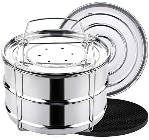 Sartenes apilables for vaporera de 3 cuartos - Accesorios for olla instantánea Mini de 3 cuartos - Olla en olla, hornear, cazuelas, sartenes for lasaña, vaporizador de alimentos for olla a presión, ta