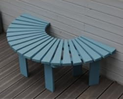 Baumbank aus Holz, für den Außenbereich, Allwetter-Möbel, dekorativer Sitz, halbrunde Gartenbank für Park/Hof/Veranda/Rasen (Farbe: C)