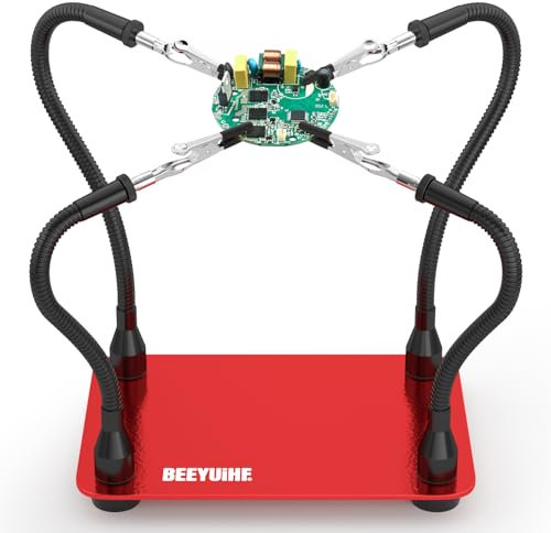 BEEYUIHF Helping Hands Soldering Station, Soldering Station Tool 4 Flexible Helping Arms Solder PCB Holder for Electronic Repair Soldering Jewellery Craft Model