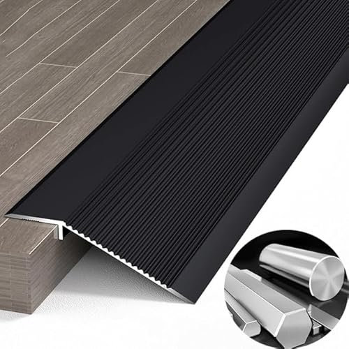 YFQYRB Übergangsprofil Für Verbinden Von Bodenspalten Parkettböden Laminat Parkett Fliesen Bodenreduzierer Aluminium Fußböden Abdeckleisten(Black)