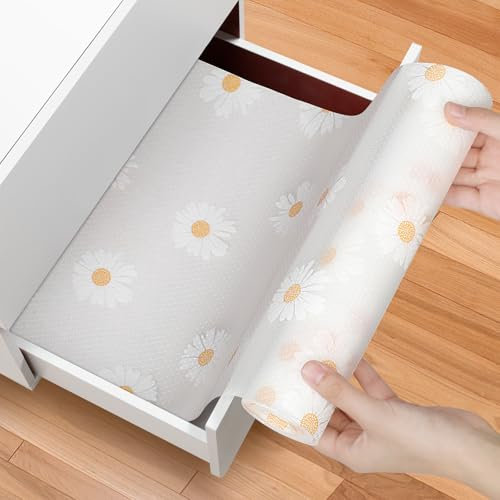 AiQInu Tappetino per Cassetti,Tappetini Antiscivolo per Cassetti Non-adesivo EVA Impermeabile Shearable Tappetini per Cucina Armadietti Cassetti Tavoloe Frigorifero Ripiani (44.5 * 400cm)