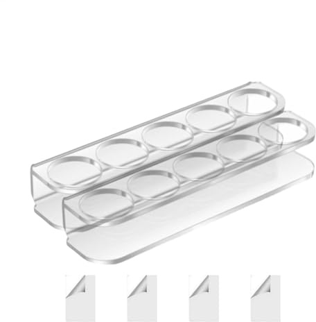 Lunaobrik Förvaringsställ för kylskåpsflaskor, liten kylskåpsflaskhållare – 2-pack utrymmesbesparande flaskhållare | Kylskåpskylare med 4 st
