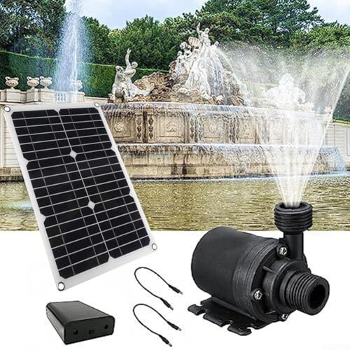 HpLive Solarpumpe Set 20W 800L/H DC12V Bürstenlose Wasserpumpe mit Solarpanel für Garten Teich Springbrunnen Pool Aquarium