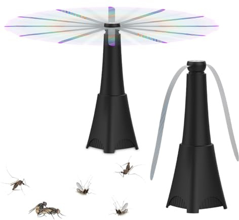 Tomedeks 2 Pezzi ventole repellenti per mosche, anti mosche da esterno, allontana mosche, scaccia mosche da tavolo, per cene in casa, picnic e barbecue all'aperto o al chiuso