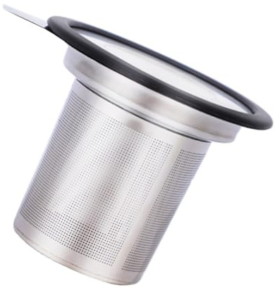 DIYEAH Filtro per Tè Infusore Pratico in Acciaio Inossidabile Argento con Coperchio e Manico Rete Fine Colore Casuale per Foglie di Tè Sfuso per Tazze e Tisane