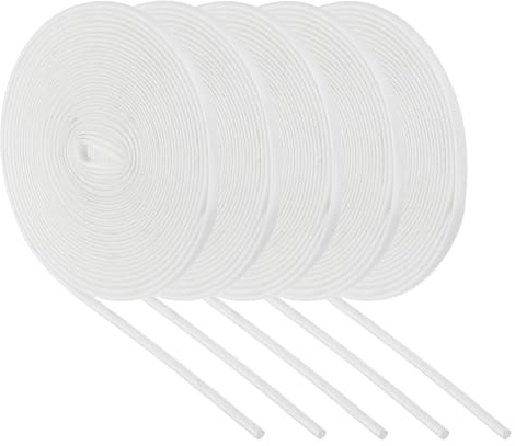 QUARKZMAN 5 st isolerande flätad kabelkanal 1 mm ID 5 meter lång vit silikonbelagd glasfiberhölje med hög temperatur för bilrörledningar och elektriska ledningar