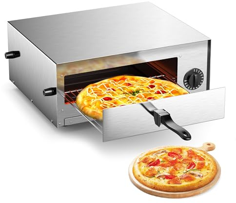 Goplus Electric Pizza Oven Stainless Steel Pizza Baker for Kitchen Commercial Use, Snack Oven
