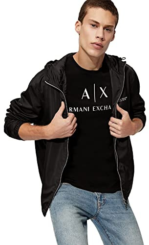 ARMANI EXCHANGE Collo Rotondo Logo, T-shirt, Uomo, Nero (Black 1200), XL