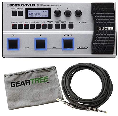 Boss GT-1B Multieffekt-Prozessor für Bassgitarre mit Kabel und Tuch