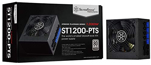 Silverstone Sst-ST1200-PTS 1 200 W PC strömförsörjning, svart, 8x PCIe, kabelhantering