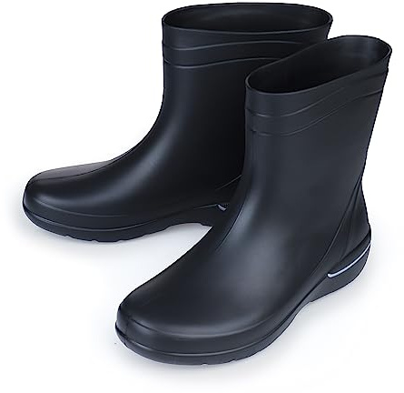 ESTRO Regenstiefel Damen Gummistiefel Halbhoch - Gummistiefel Halbhoch Damen Regenschuhe Gummistiefeletten Regenstiefeletten CR01 (40 EU, Schwarz)