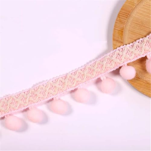 2,8 cm x 7 Yards Pomponborte Bommelborte Pomponband Fransenborte (06) | Pompom Fransenbesatz Bommelband Pompon Borte Borte Bommel Bommelgirlande Dekoband Zierband für Nähen DIY Kleidung