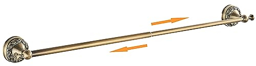 Barra portasciugamani in ottone bronzo antico, regolabile da 39,5 a 70,5 cm, per porta asciugamani da bagno, accessori hardware da bagno a parete, design intagliato