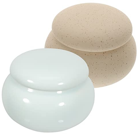 Gogogmee 2piezas Tarros Cerámicos Sellados Para Cosméticos Bálsamo De Labios Polvos De Uñas Compacto Para Viaje