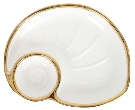 PAMINGONO 1stk Kreativer Snackteller Knödel Servierplatte Cupcake-pfannen Geteilte Servierplatte Speiseteller Vegetarischer Dip Käse Dip Abteile Campinggeschirr Babyteller Keramik Weiß