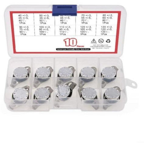 EpheyFIF 10pcs KSD301 Thermostatschalter Thermostat Heat Control Switch Thermal Control Switch 40℃-135℃ Normalerweise Geschlossenes Kombiset