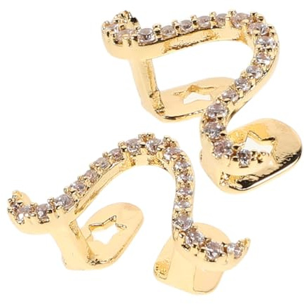 VALICLUD 2stücke Goldene Zahnkappen Für Männer Zircon Zähne Grills Bling Mundstück Für Halloween Kostüme Hip Hop Schmuck Für Partys Und Besondere Anlässe