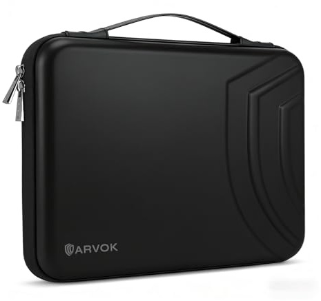 ARVOK 13Zoll Laptop Tasche Hartschalen Hülle,Stoßfeste Eva-Laptophülle mit Zubehörfach und Griff für 13 Zoll MacBook Pro, Dell XPS 13, HP Spectre, Surface Laptop, ASUS Zen Book (Schwarz)