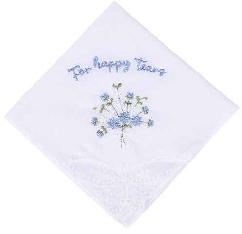 Leseogye Happy Tears Taschentuch, Happy Tears Taschentücher Hochzeit, besticktes Hochzeitsandenken, praktisches und elegantes Geschenk für die Braut