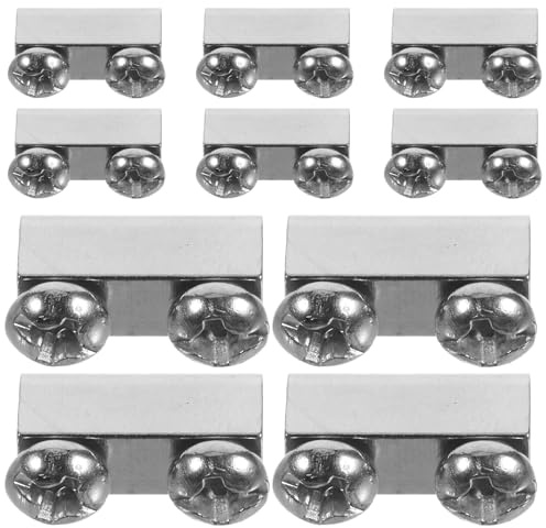 LIFKICH Clip de Cable de Acero Inoxidable Doble 10 Piezas Tornillos para Fijación en Artefactos de Iluminación y Carteles, Sujetador Resistente para Cable Trenzado