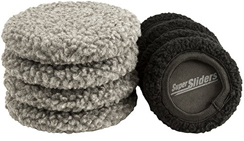 Super Sliders 4703295Z Patins multi-surfaces 2 en 1 réutilisables pour tapis de meubles avec chaussettes en bois dur Protect & Slide, lin, lot combo