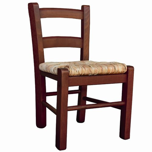 Liberoshopping BABYSTUHL AUS Holz MIT STROHSITZ, Stuhl für Kinder (Walnuss)