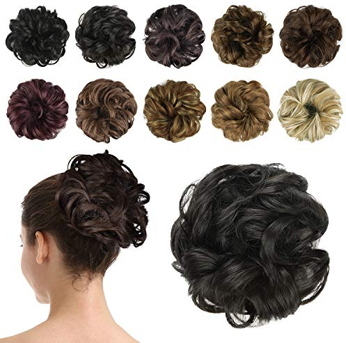 BARSDAR Extension per Capelli Chignon Elastico Posticcio per Capelli Chignon Mossi Ricci Disordinato Sintetici Panino Capelli Coda di Cavallo per Donna Ragazze