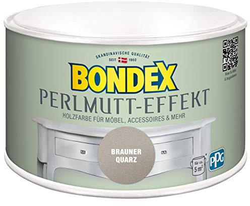 Bondex 424274 Perlmutt- Effekt brauner quarz 0,5 L für 5 m² - Dekorationsfarben mit dezentem Perlmutt-Glanzeffekt - auch für Wände geeignet