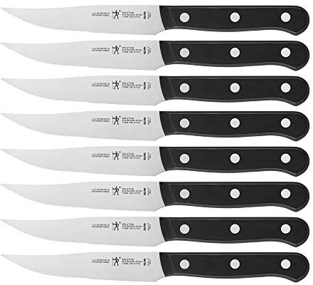 HENCKELS Solution Razor-Sharp Steak Knife Set of 8, German Engineered Informed by 100+ Years of Mastery,Black
