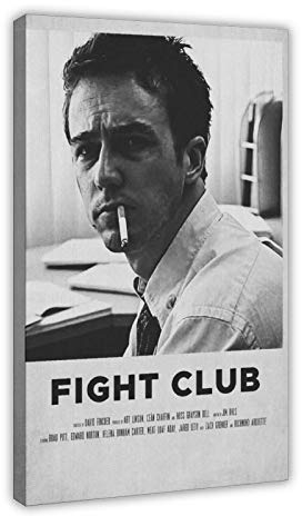 Fight Club Klassische Retro-Filmposter, Film-Leinwand, Schlafzimmer-Dekoration, Bilddrucke, Büro, Wohnheim, Raumdekoration, Geschenke, Rahmen, 40 x 60 cm