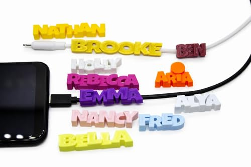 Personalized Name Cable Clip – Custom Cable Clip with Name (Up to 12 Characters), Secure Screw Design, Universal Charging Cable Holder for Desk