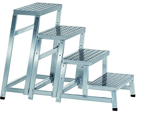 CENTAURE - Marchepied MODULO STEP - 4 marches - hauteur de travail maximum : 2.80m - aluminium - Base évasée : 0.66 mm