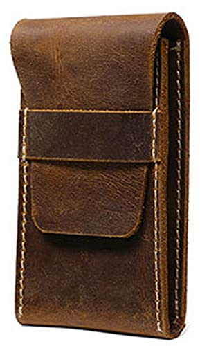 Elegance Uhrenbox aus Vegan ​Leather Luxuriöse Uhrenrolle Uhrenbox aus Leder für 1 Uhren Handverar Beitetes Etui zur Uhren Aufbewahrung Tragbare Reiseuhr Echtledertasche,Brown