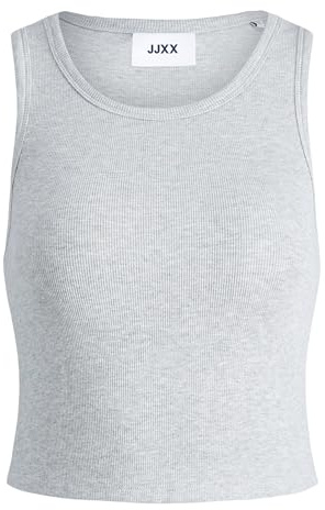 Jack & Jones Damen JXFALLON STR SL Rib TOP JRS NOOS Tanktop, Light Grey Melange,M