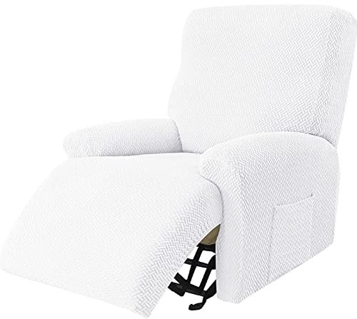 4 Stück Sesselschoner für Relaxsessel ,Stretch Relaxsessel Bezug Sessel-Überwürfe Sofa Abdeckung, Stretchhusse für Fernsehsessel Jacquard Sesselbezug, Sesselauflage Split Schutzhülle ( Color : D )