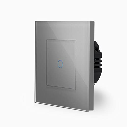 Luxus-Time POINT Wechseldimmer Dimmer Wechselschalter Wandschalter für Unterputz inkl. Glasrahmen in Grau