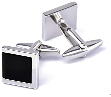 Banemi Manchettenknoepfe Hochzeit, Manschettenknöpfe Herren Kupfer Quadratischer Kristall Zirkonia Dunkelblau Trauzeugen Geschenke Mann 1.8cm