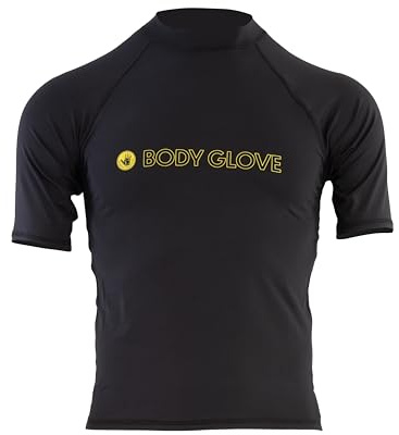 Body Glove Mens Basic Fitted Short Sleeve Rashguard-L-Black