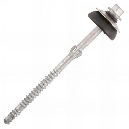 SCELL-IT Vis Fibres-Ciment Sommet Onde Support Bois Ø6.5x130 mm TH8-Acier galva-Sachet de 100-FTW-65130GC