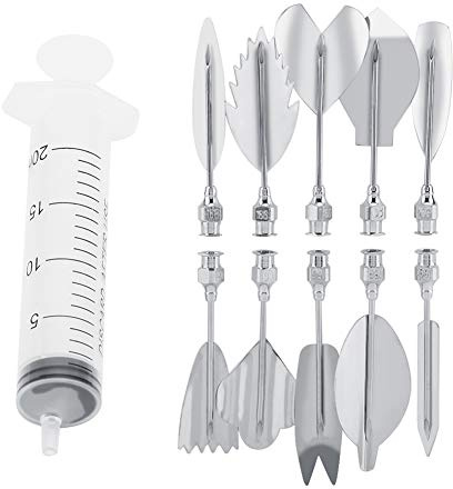 Culinary Tools Gummy Making Kit, 3D Molds Stainless Steel DIY Pudding Art Needle Syringe, Flower Cake Decoration Tool DIY Needle Tips Pastry Tools for Cake Pudding Making(M)
