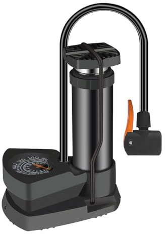 Alnicov Pompa per Bicicletta Pompa a Pedale Portatile con manometro per Pneumatici per Biciclette, Anelli da Nuoto, materassi ad Aria