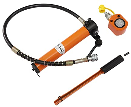 Pompa idraulica manuale e set di cilindri idraulici 10T - Leggero, durevole, facile da usare - 70Mpa pressione - strumento di riparazione