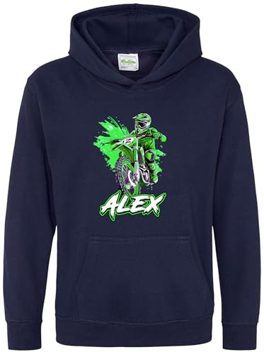 Purple Print House Personalised Motorbike Boys Hoodie Motocross Off Road Kids Hoody