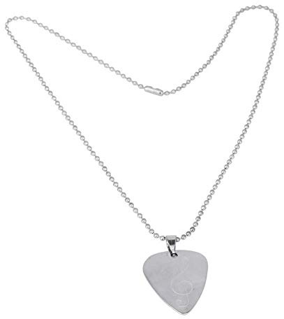 Gitarren Pick Halskette, E-Gitarre Bass Plektron Anhänger Kette, Geschenke | Metall, Noten, Plektrum Halsketten Klassische Hip Hop Rapper Musikliebhaber Accessoire für Akustik, E-Bass
